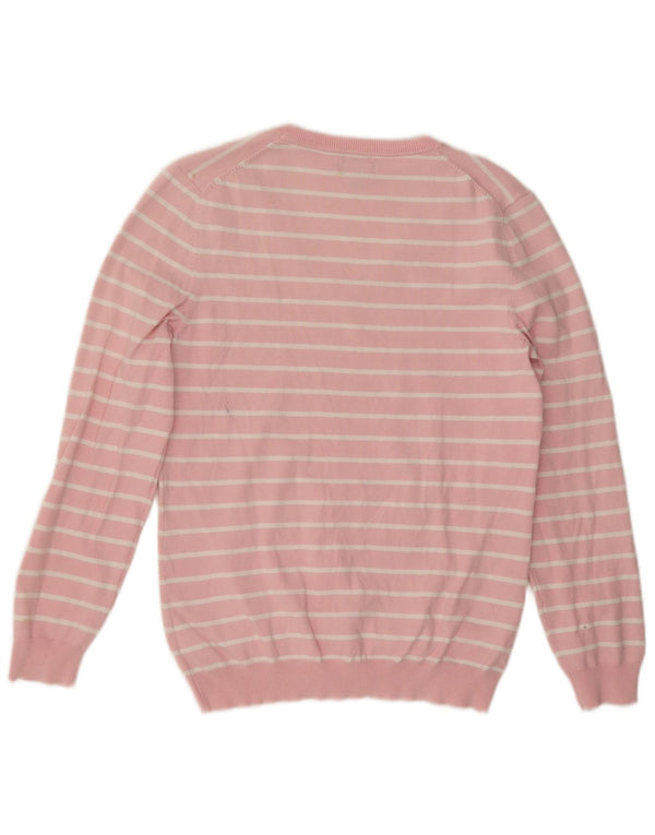 Sweter damski Tommy Hilfiger z dekoltem w kształcie litery V, UK 16, duży, różowy, bawełniany