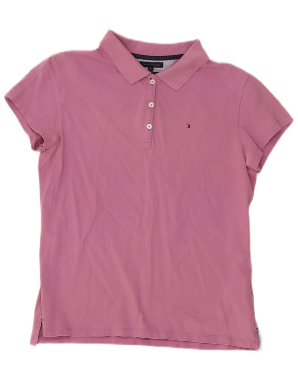 Damska koszulka polo Slim Fit Tommy Hilfiger UK 18 XL, różowa bawełna