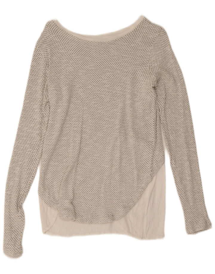 Damski top oversize z długim rękawem Zara UK 10, mały, biały w cętki