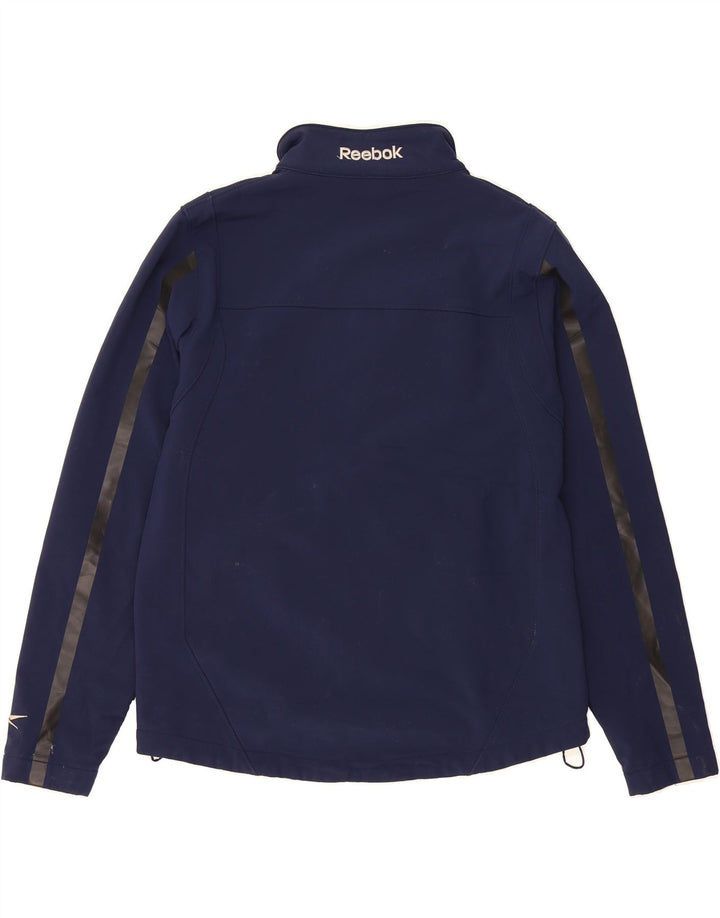 REEBOK Womens Tracksuit Top Jacket UK 16 Large Navy Blue Polyester Vintage Reebok and Second-Hand Reebok from Messina Hembry 