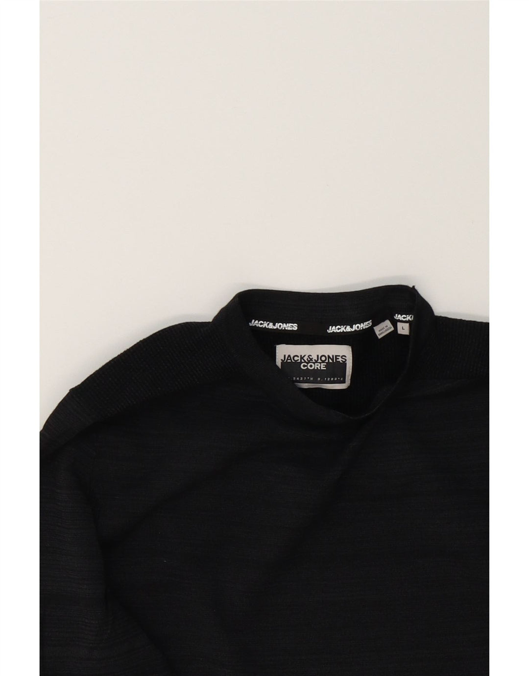 JACK & JONES Mens Slim Sweatshirt Jumper Large Navy Blue Vintage Jack & Jones and Second-Hand Jack & Jones from Messina Hembry 