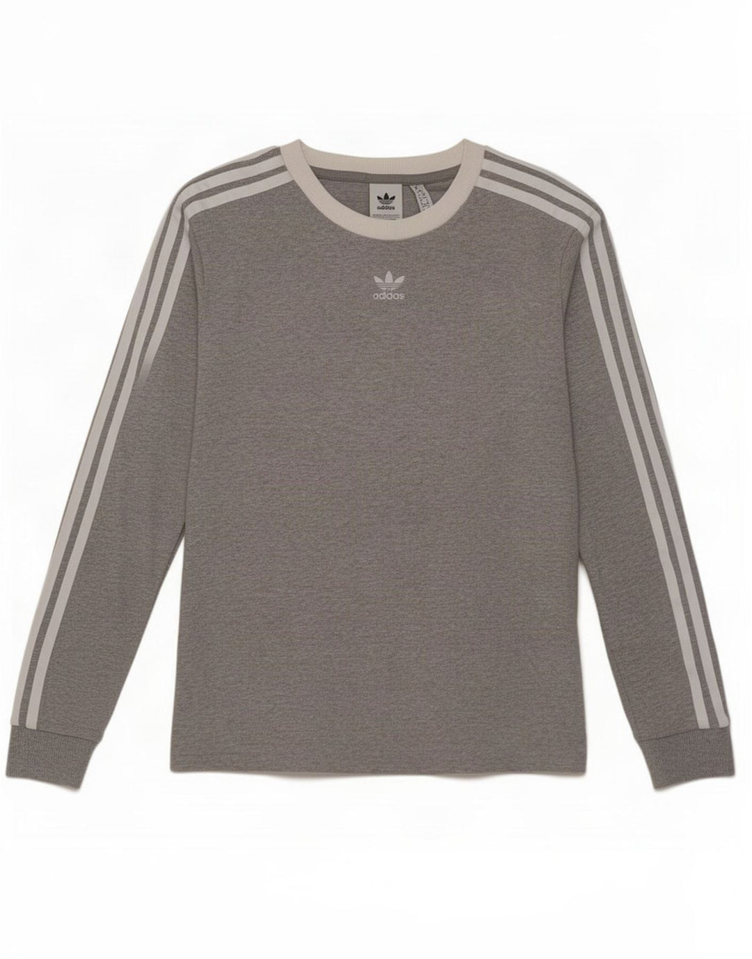 Damska koszulka Adidas z długim rękawem UK 10, mała, szara bawełna