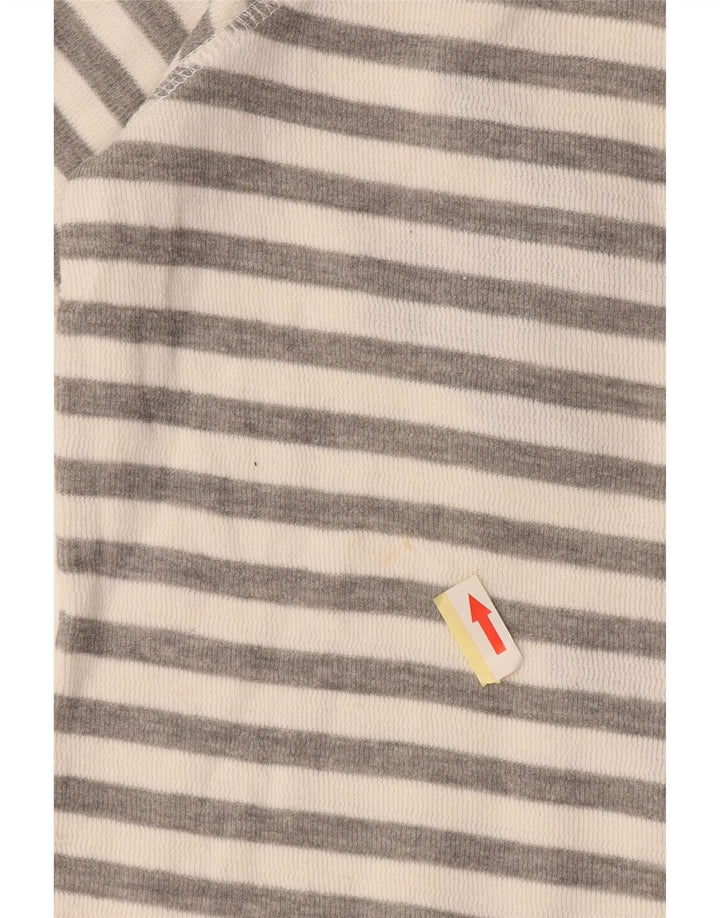 Damski top graficzny Superdry z długim rękawem, UK 10, małe, szare, bawełniane paski