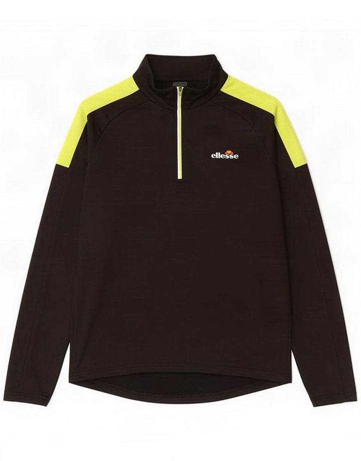 Ellesse Męski dres z zamkiem błyskawicznym Top średni czarny Kolorblok