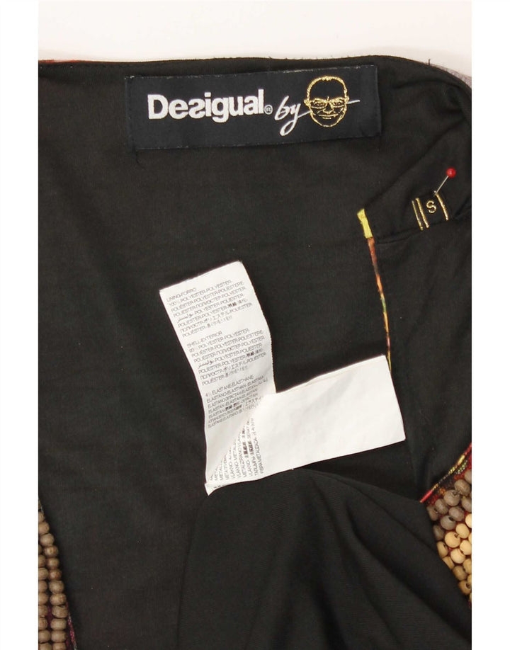 Damska sukienka podstawowa bez rękawów Desigual UK 10, mała, wielokolorowa w kwiaty