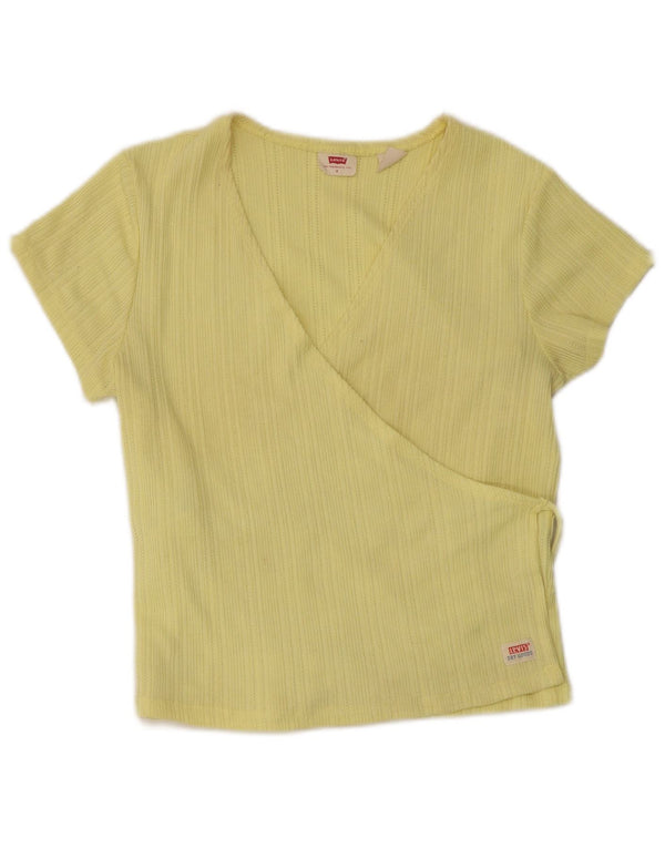 Damski kardigan Levi's Crop Wrap Top UK 8 Small Yellow Cotton