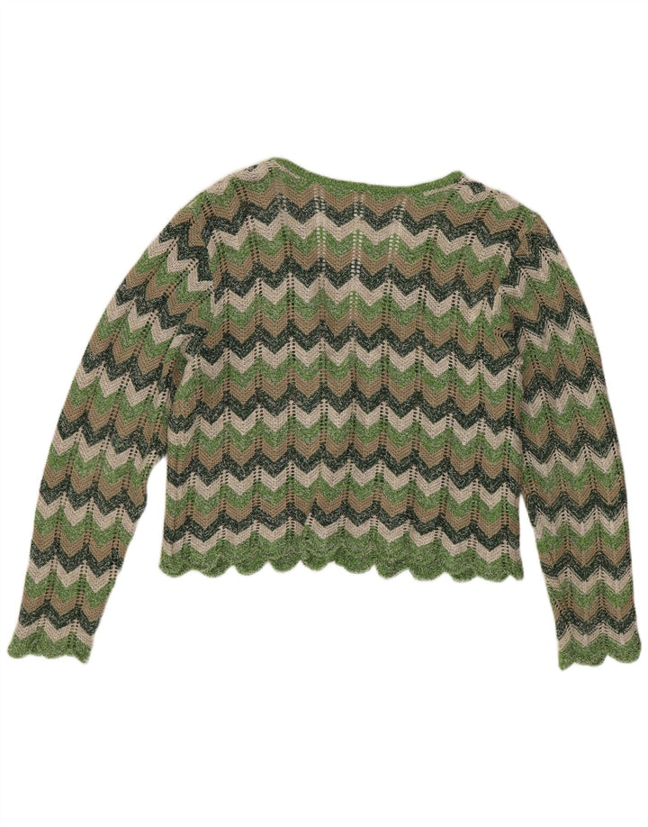Damski sweter Steffner Crop Cardigan EU 40 Średni zielony Chevron