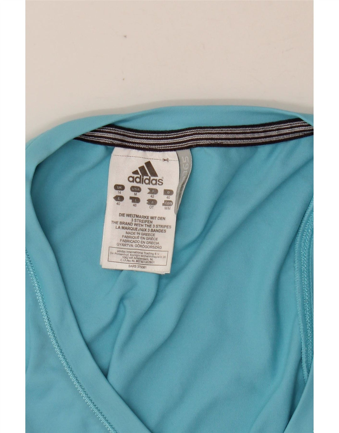 Damski top ADIDAS Clima 365 z kamizelką UK 14, średni niebieski nylon