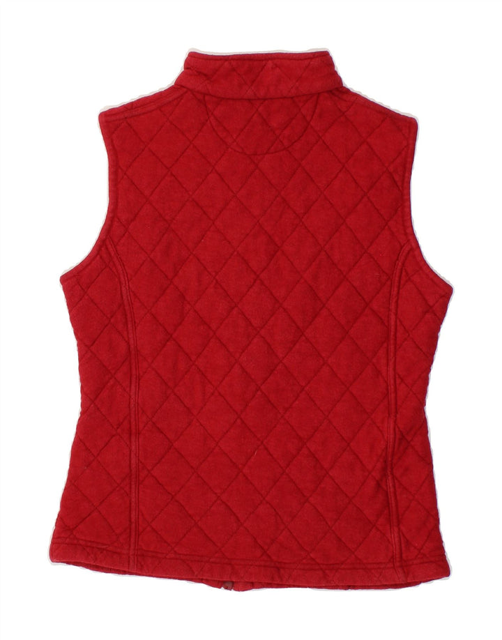 BARBOUR Womens Quilted Gilet UK 12 Medium Red Polyester Vintage Barbour and Second-Hand Barbour from Messina Hembry 