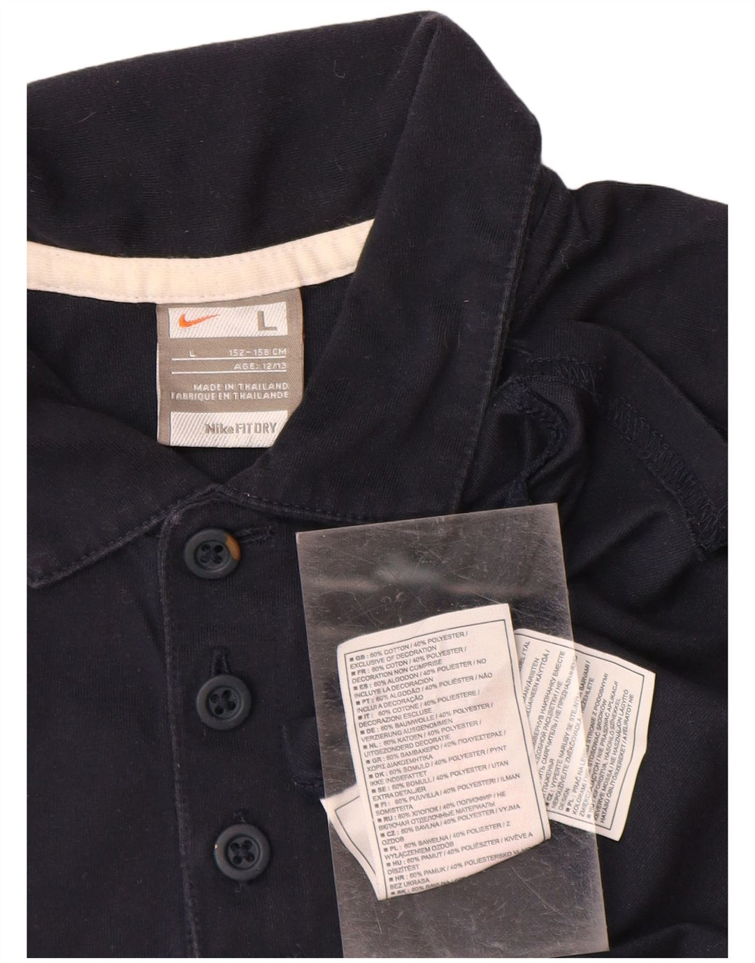 Chłopięca koszulka polo NIKE w wieku 12-13 lat, duża, granatowa, bawełniana w bloki kolorów