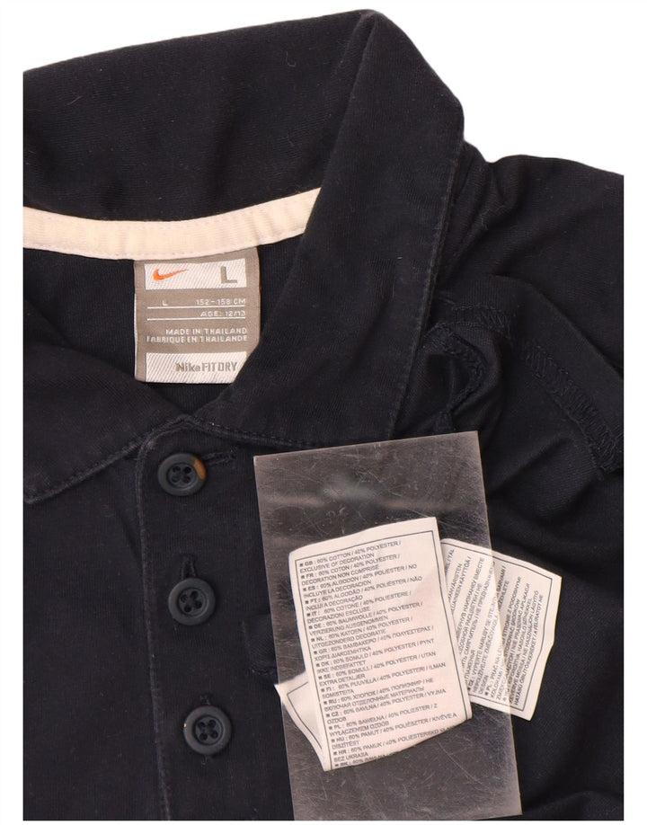 Chłopięca koszulka polo NIKE w wieku 12-13 lat, duża, granatowa, bawełniana w bloki kolorów