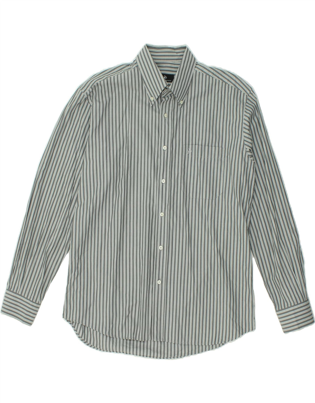 ROCCOBAROCCO Mens Shirt Size 16 1/2 42 Large Grey Striped Cotton Vintage Roccobarocco and Second-Hand Roccobarocco from Messina Hembry 