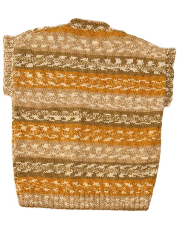 Vintage damski sweter z dekoltem w kształcie litery V, UK 18 XL, wielokolorowe paski