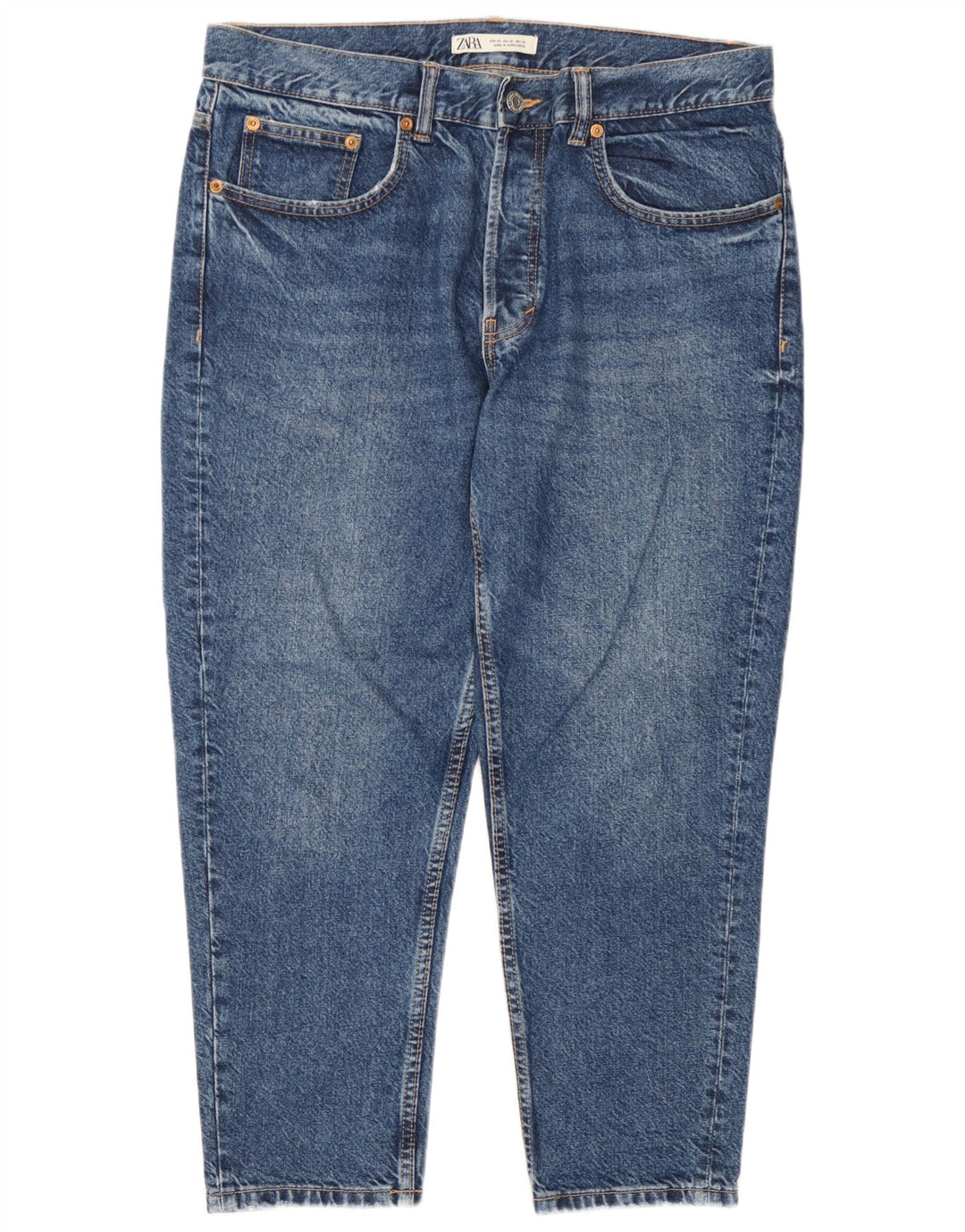 Męskie jeansy Zara Cropped EU 46 XL W36 L25 Niebieskie