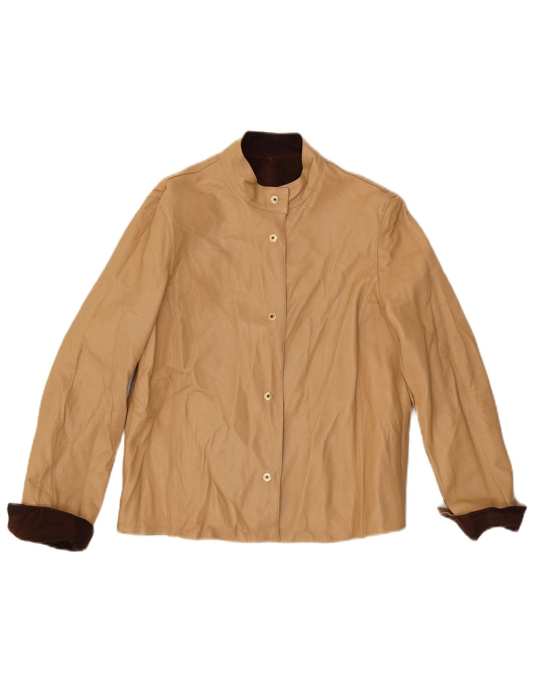 Dwustronna kurtka damska vintage IT 42 w kolorze średniego brązu