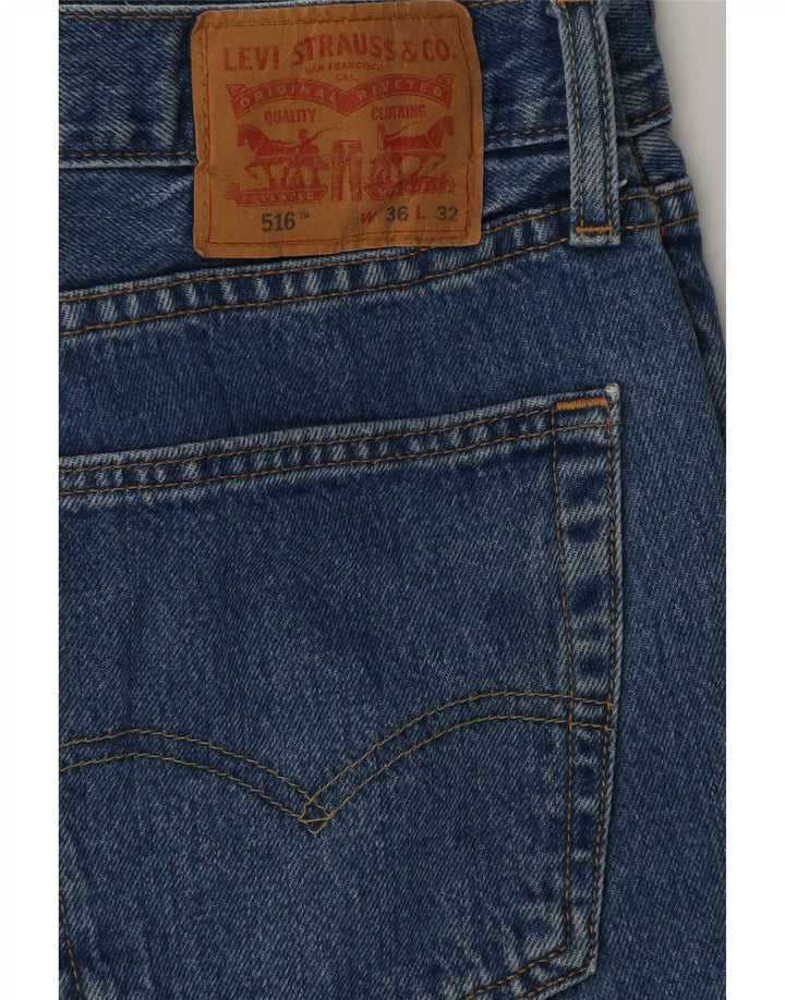Męskie jeansy Levi's 516 Slim Straight W36 L32 Niebieskie bawełniane