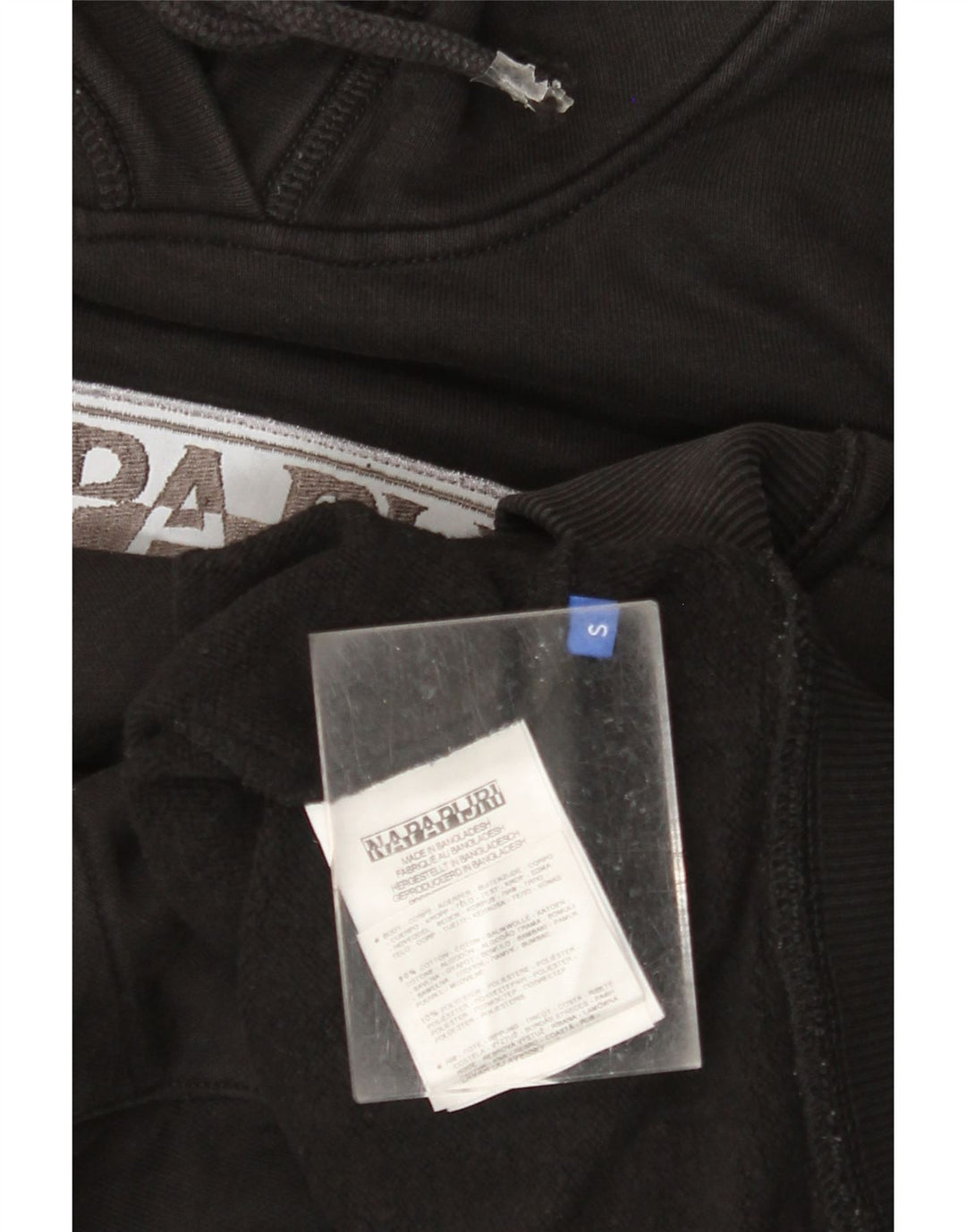 Męski sweter z kapturem i grafiką geograficzną NAPAPIJRI, mały, czarny, bawełniany