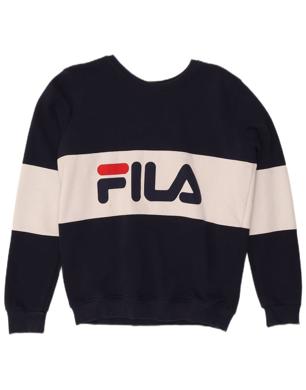 Damska bluza FILA z grafiką, UK 12, średni granat, blok kolorów