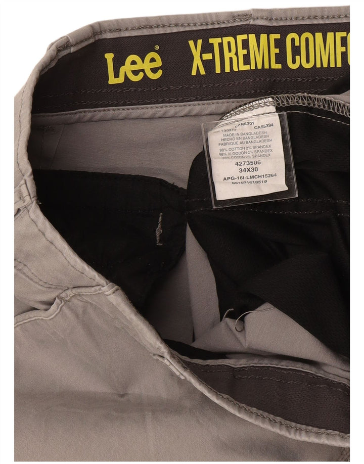Męskie spodnie chino Lee X-treme Comfort W34 L30, szara bawełna