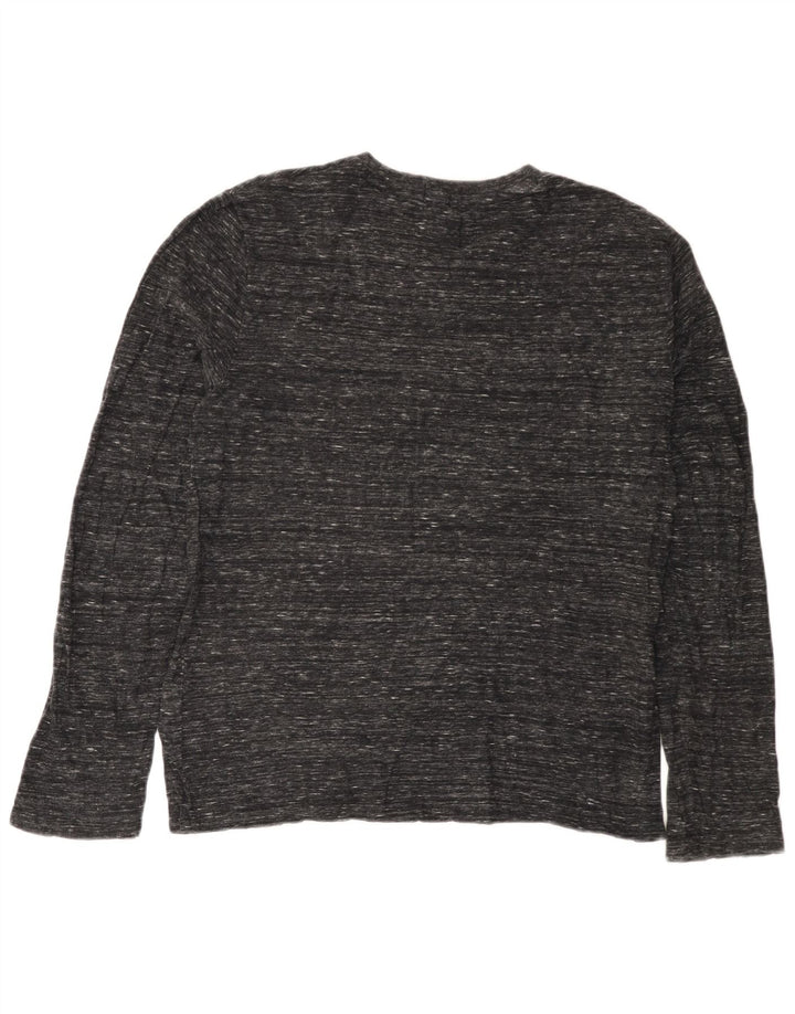 Superdry męski top z długim rękawem, duży, szary, bawełniany w cętki