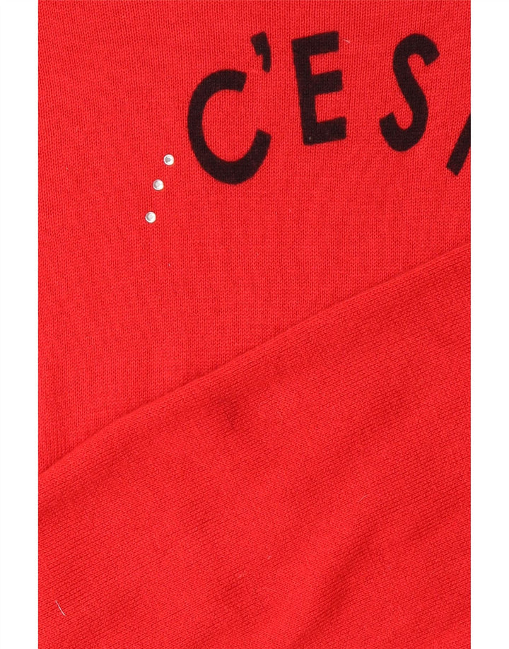 MARKS & SPENCER Damski sweter z graficznym dekoltem w łódkę, UK 18 XL, czerwony