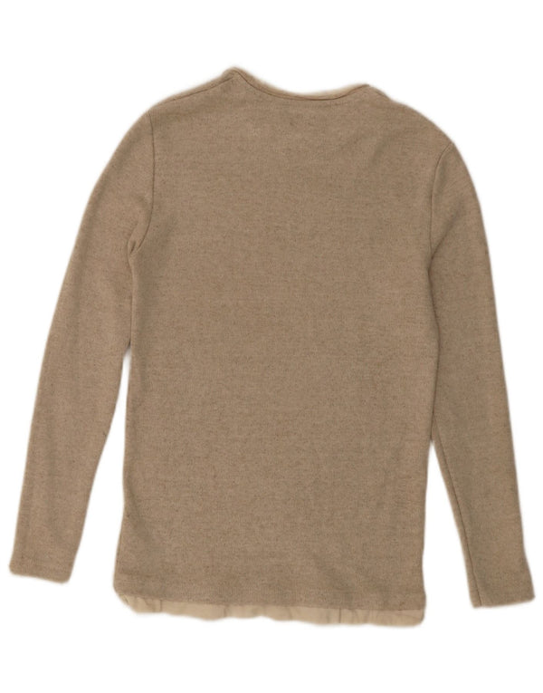 Męski top Zara z długim rękawem, duży, beżowy poliester