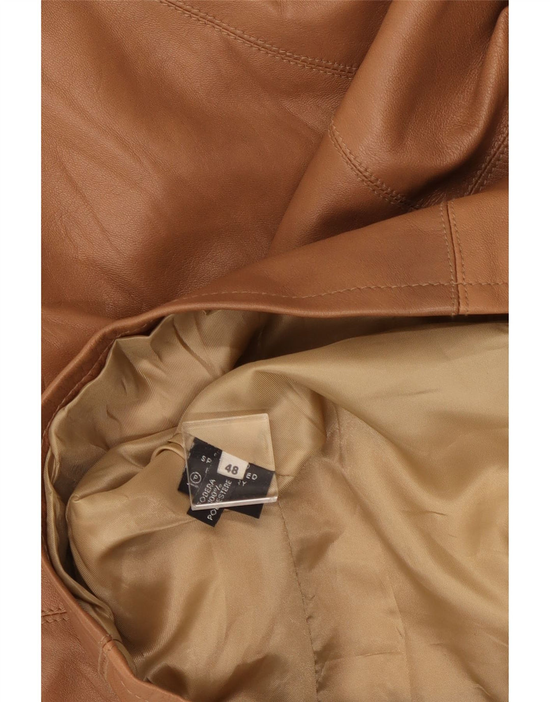 Kurtka skórzana damska VINTAGE IT 48 XL Brązowa skóra