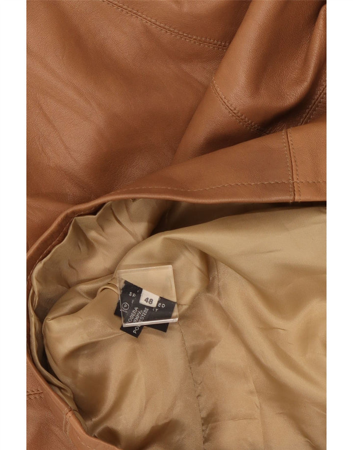 Kurtka skórzana damska VINTAGE IT 48 XL Brązowa skóra