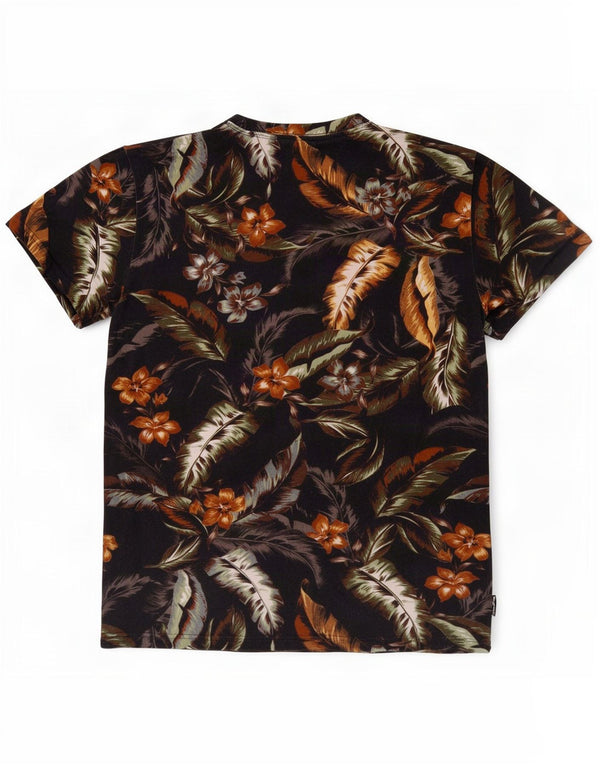 Męski T-shirt z grafiką Superdry, średni czarny, bawełniany w kwiaty