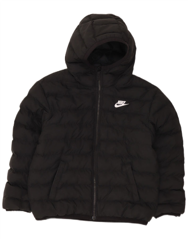 Chłopięca wyściełana kurtka z kapturem NIKE 10-11 lat, średni czarny poliester