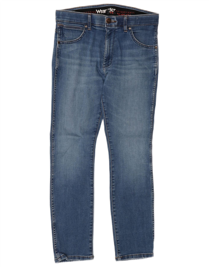 Wrangler Męskie Larston Slim Jeans W30 L30 Niebieskie bawełniane