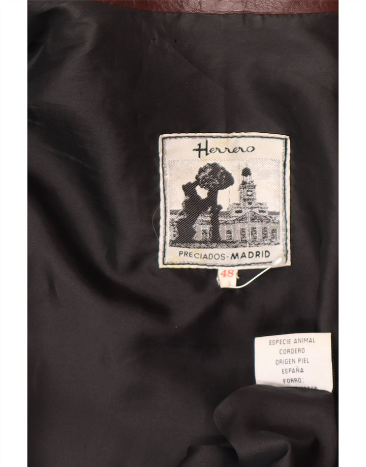 Damska kurtka skórzana Herrero IT 48 XL Bordowa skóra