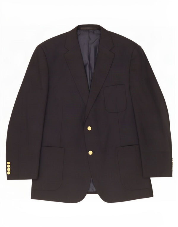 Marks & Spencer Mens 2 Button Blazer Jacket Size 44 XL Black Viscose