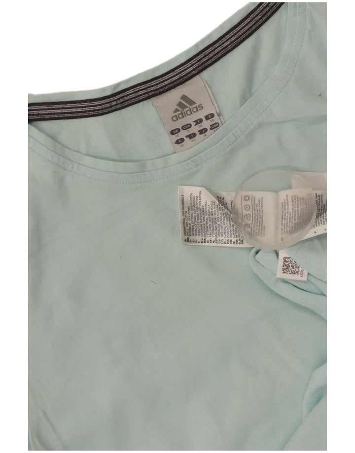 Damski top ADIDAS z długim rękawem, UK 10, mały, niebieski, bawełniany