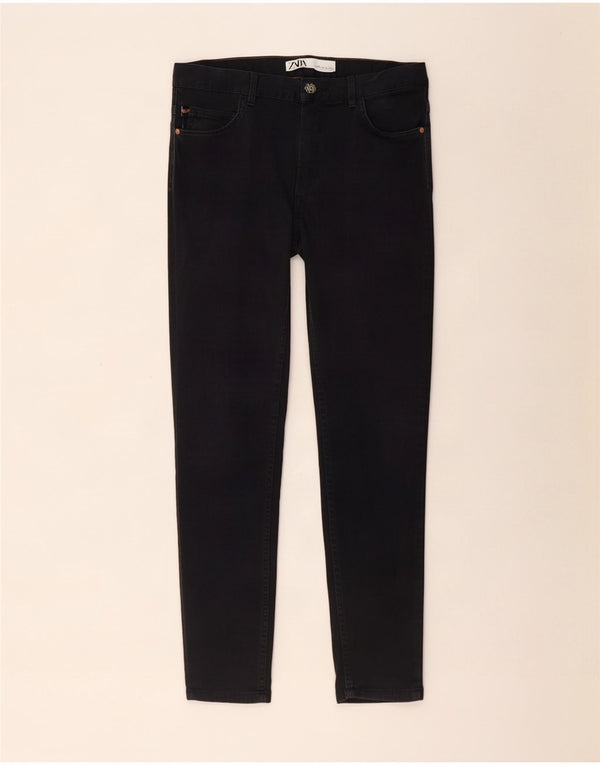 Zara Mens Skinny Casual Trousers EU 42 Large W32 L30 Black
