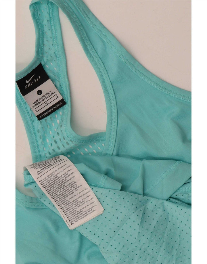 Damska kamizelka Nike Dri Fit Top UK 14, duży, turkusowy poliester
