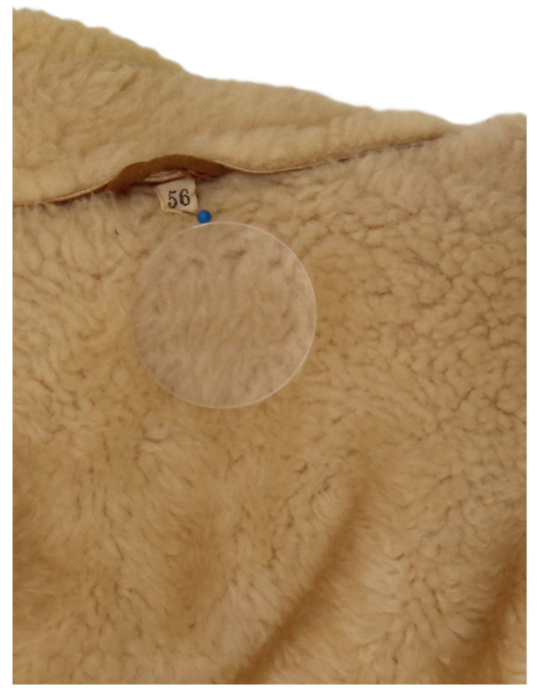 Vintage męska kurtka shearling z podwójnymi piersiami IT 56 3XL brązowa