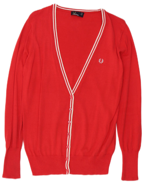 Sweter damski Fred Perry Cardigan UK 10 Small Red Cotton