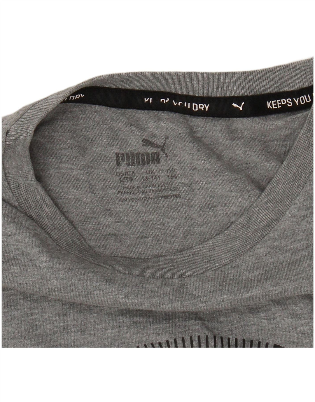 PUMA Boys Graphic T-Shirt Top 13-14 Years Grey Flecked