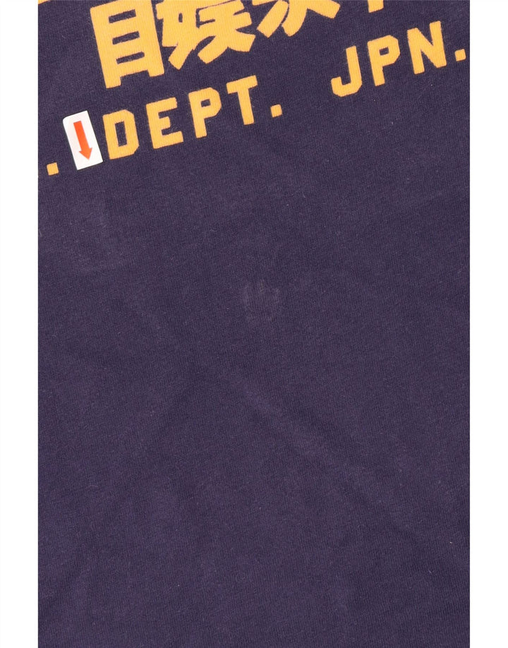 Męski T-shirt z grafiką Superdry, duży, granatowy, bawełniany