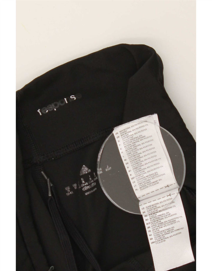 Legginsy Adidas Damskie Climalite UK 12/14 Średni Czarny Kolorblokowy