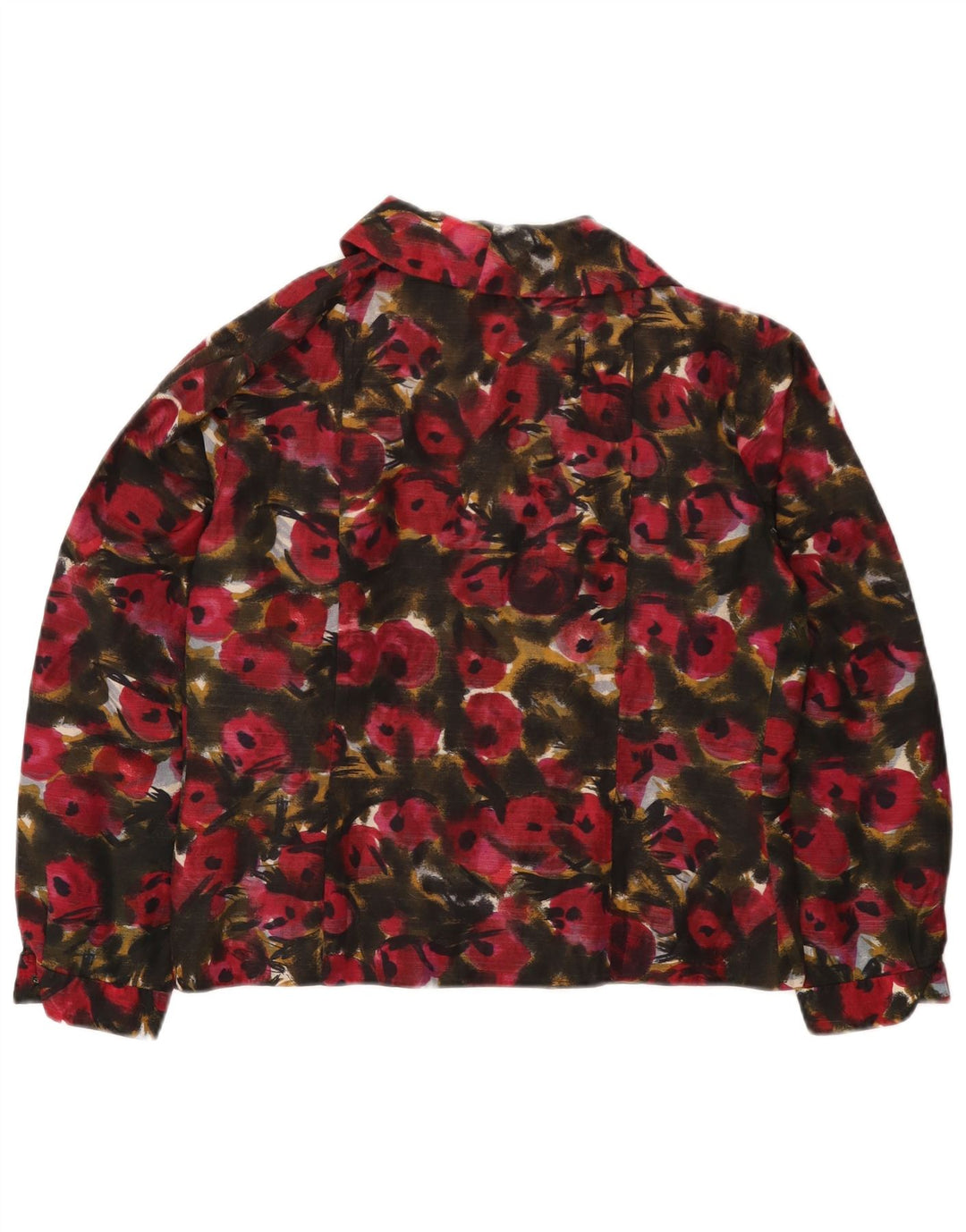 Damska bluzka koszulowa w stylu vintage UK 16, duża, wielobarwna w kwiaty