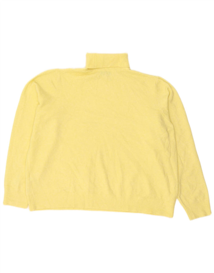 Marks & Spencer Damski sweter z golfem, UK 18 XL, żółty poliester