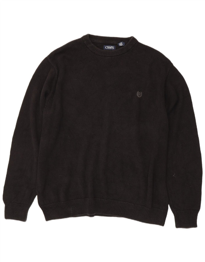 Męski sweter CHAPS z wysokim dekoltem, 3XL, czarny, bawełniany