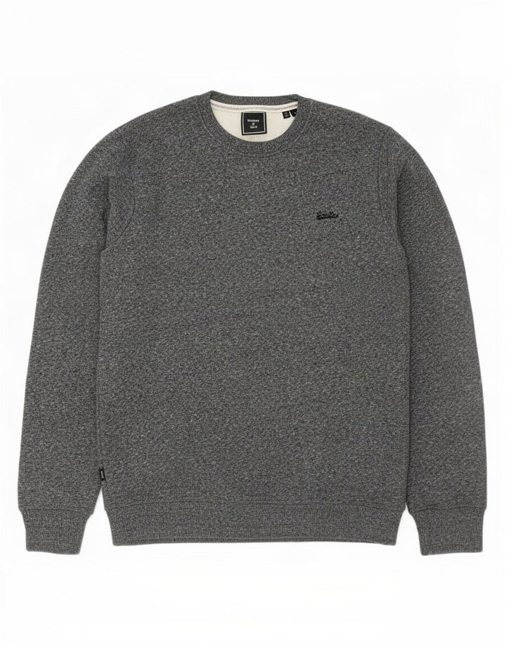 Męski sweter Superdry, duży, szary, z bawełny w cętki