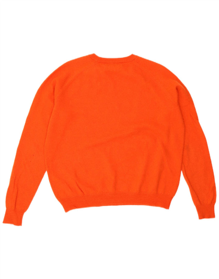 Męski sweter z okrągłym dekoltem Zara, mała, pomarańczowa wełna