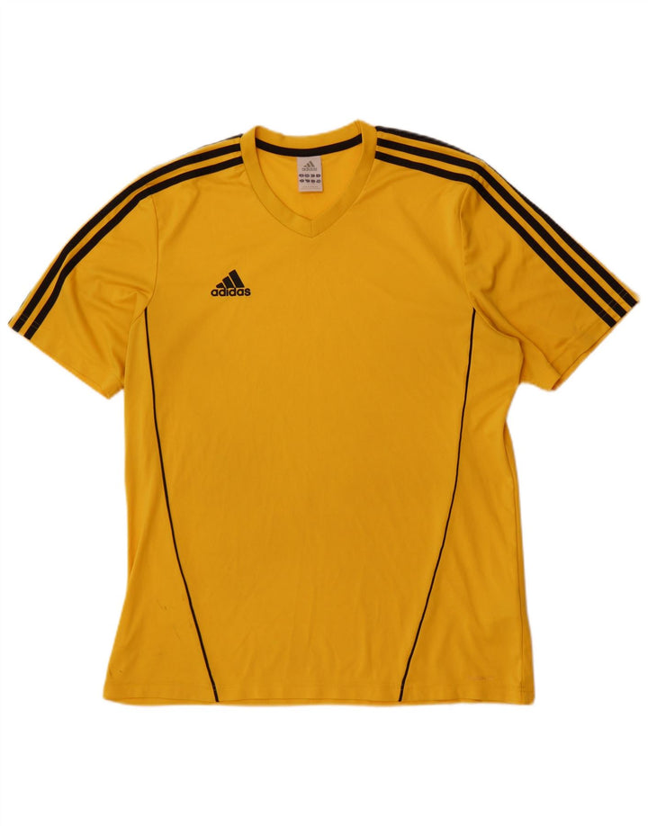 Adidas Męski T-shirt Top Duży Żółty Poliester