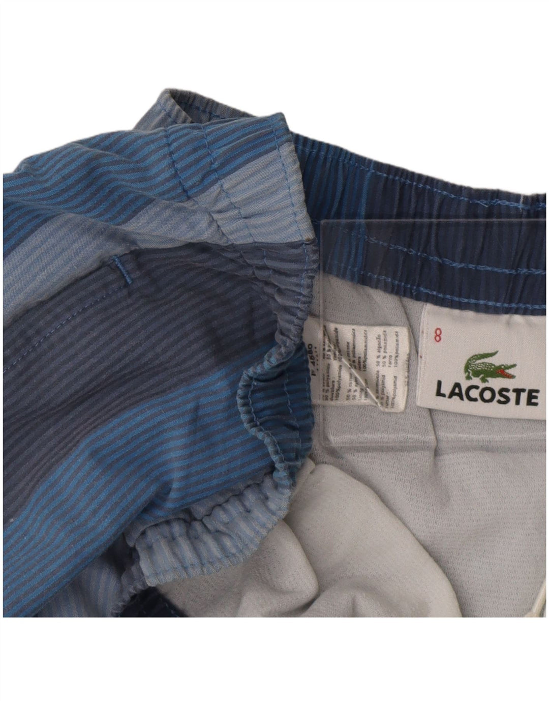 Męskie spodenki kąpielowe Lacoste, rozmiar 8, 3XL, bawełniane, niebieskie paski