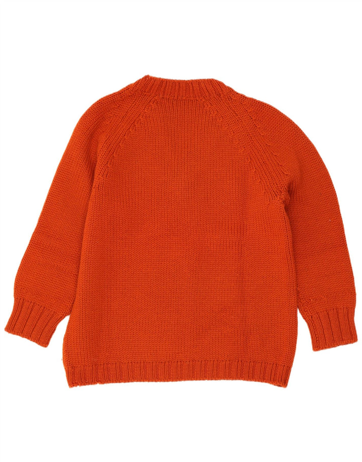 Sweter damski w stylu vintage z dekoltem w kształcie litery V, UK 14, średni czerwony