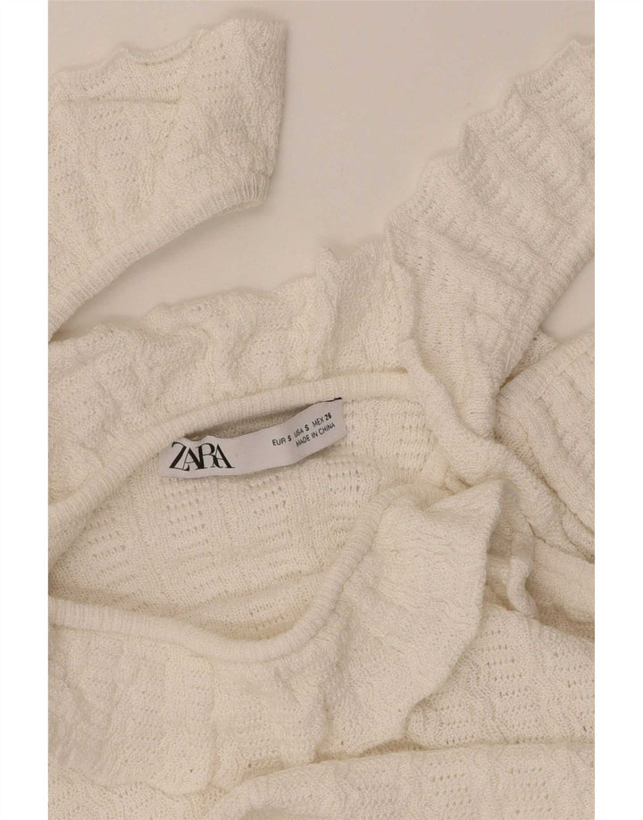 Damski top z odkrytymi ramionami Zara UK 8, mały, biały